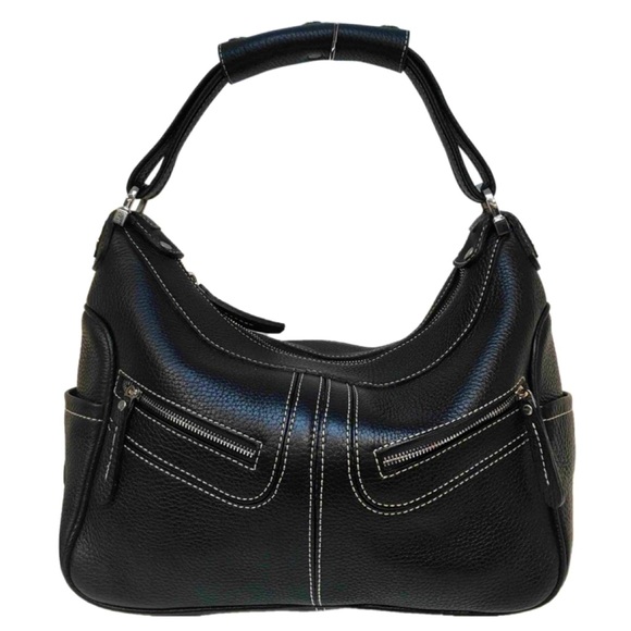 Tod's Handbags - TOD’S Large Milky Bag W/ Feet Black Leather Shoulder Bag Hobo Style EUC